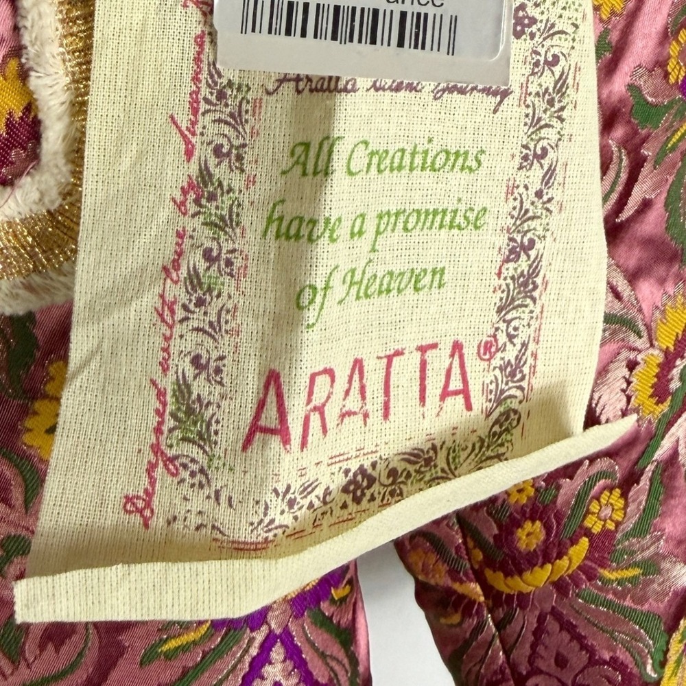 Aratta Silent Journey Renaissance Silk Jacquard Blazer Pink Floral Brocade Sz XS - Picture 9 of 12